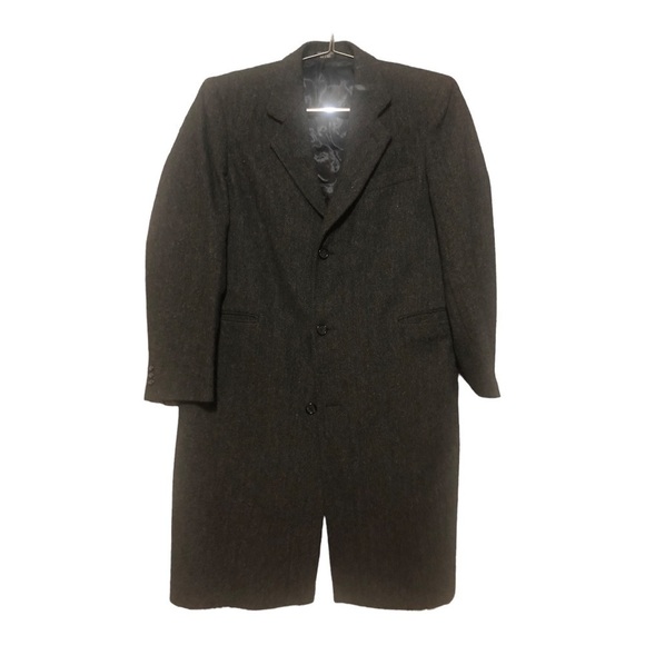Men’s Dark Gray Full length Classic Coat Size Large In Excellent Used Co… - Picture 1 of 9